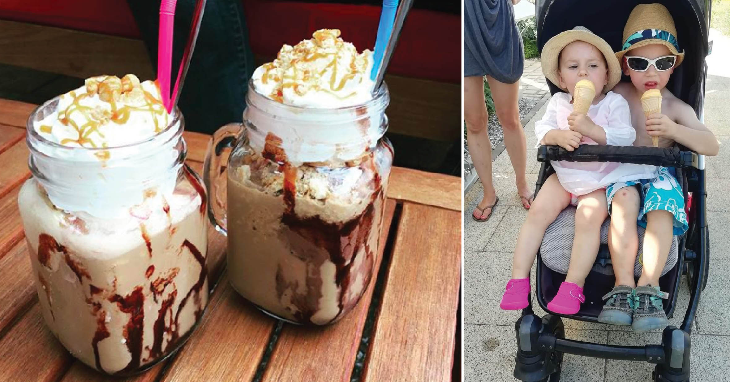 Ice cream and ised coffee in Radovljica